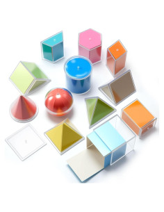 Set de 12 Formas Geométricas Plegables Faccito 2D 3D Multicolor