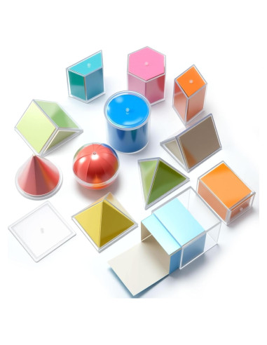 Set de 12 Formas Geométricas Plegables Faccito 2D 3D Multicolor
