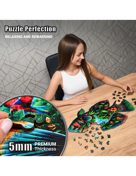 Rompecabezas de Madera LEOGOR 350 Piezas Fantasía de Peces Rompecabezas de Madera LEOGOR 350 Piezas Fantasía de Peces