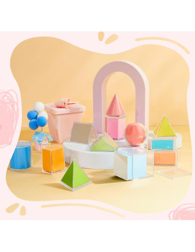 Set de 12 Formas Geométricas Plegables Faccito 2D 3D Multicolor