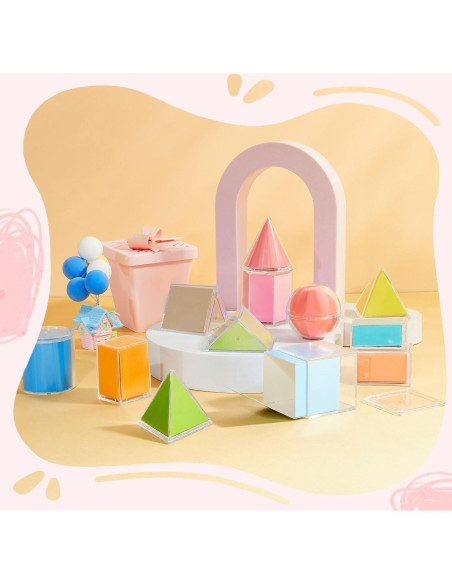 Set de 12 Formas Geométricas Plegables Faccito 2D 3D Multicolor
