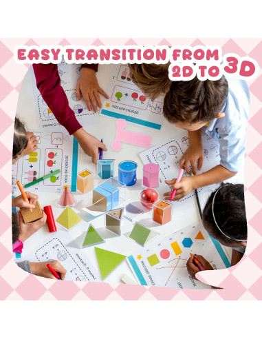 Set de 12 Formas Geométricas Plegables Faccito 2D 3D Multicolor