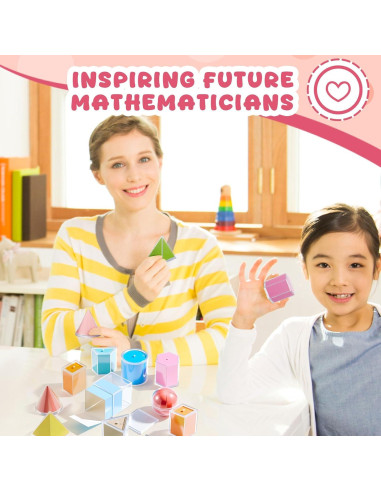 Set de 12 Formas Geométricas Plegables Faccito 2D 3D Multicolor