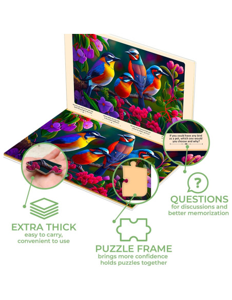 Rompecabezas de Demencia QUOKKA 13 Piezas para Adultos - Gato, Perro y Aves