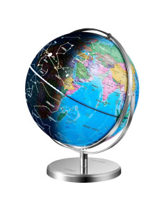 Globo Terráqueo Iluminado VEVOR 9" con Soporte Metal LED