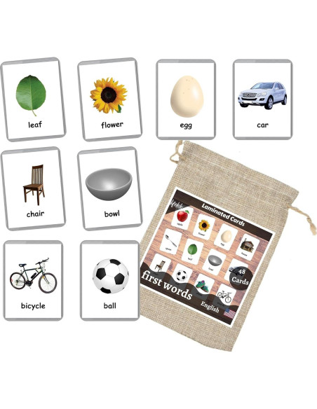 Tarjetas de Palabras Iniciales LifeLoLo - 48 Tarjetas Bilingües