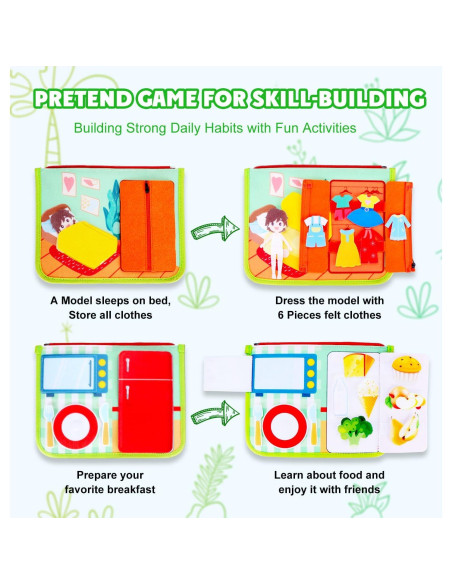 Guolely Busy Board Montessori Verde - Juguete Educativo 1-4 Años