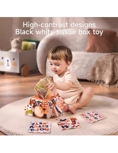 Juguete Sensorial TUMAMA para Bebés 6-12 Meses - Caja de Tejido 2