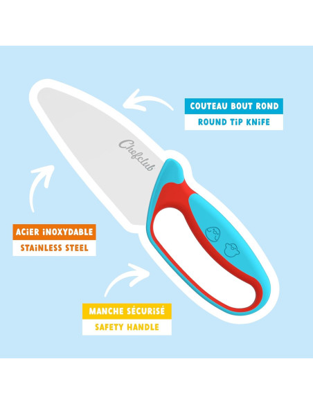 Cuchillo de cocina seguro para niños Chefclub Kids 10 cm Cuchillo de cocina seguro para niños Chefclub Kids 10 cm