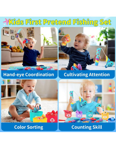 Juego de Pesca de Tela Montessori Genérico 23PCS Educativo