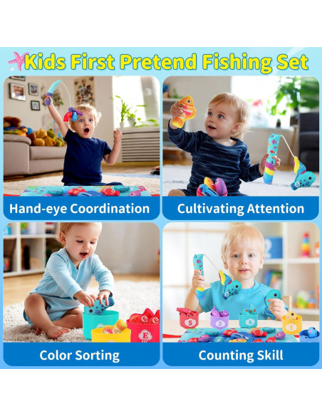 Juego de Pesca de Tela Montessori Genérico 23PCS Educativo