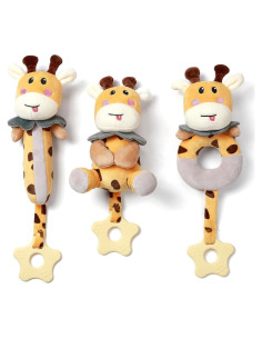 Sonajeros de Peluche TUMAMA para Bebés 0-6 Meses - 3 PCS