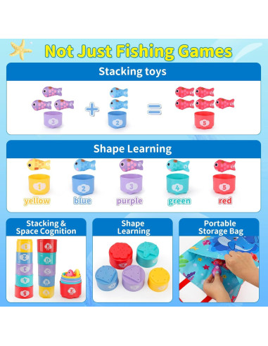 Juego de Pesca de Tela Montessori Genérico 23PCS Educativo