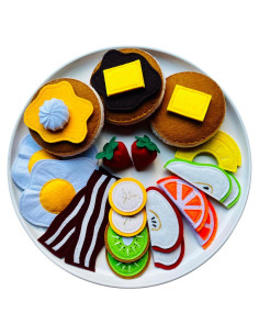 Juego de Desayuno de Panqueques Grande de Fieltro - 26 Piezas