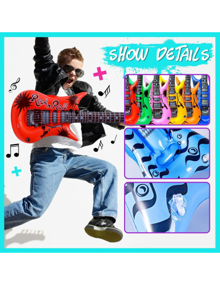 Max Fun 30 PCS Juguetes Inflables Fiesta Rock Star Max Fun 30 PCS Juguetes Inflables Fiesta Rock Star