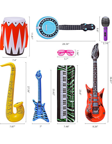 Max Fun 30 PCS Juguetes Inflables Fiesta Rock Star