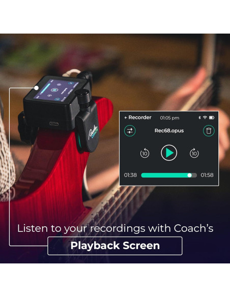 Grabadora Portátil de Voz e Instrumento Roadie Coach - Afinador y Controlador MIDI