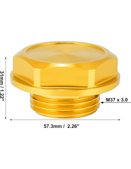 Tapa de Llenado de Aceite X AUTOHAUX Aluminio Dorado 31mm