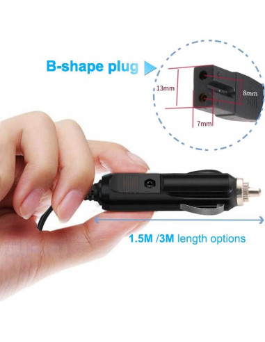 Cable de Alimentación 12V CC DRRI para Neveras Portátiles 3M