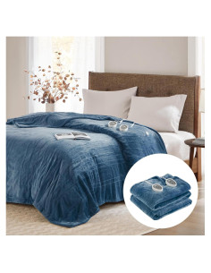 Manta Eléctrica King Grados de Comodidad Microplush Azul