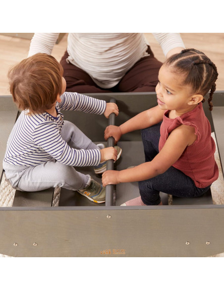 ECR4Kids Barco Mecedor y Escaleras Lavado Gris 116.8x60 cm