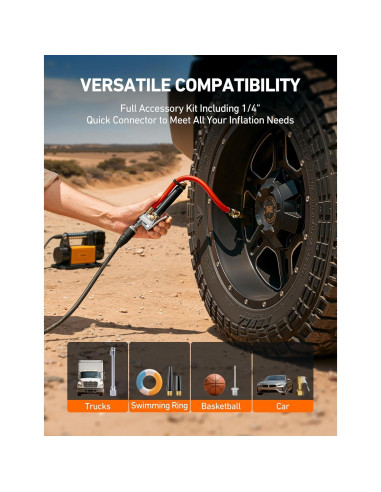 Medidor de Presión de Neumáticos AstroAI T3 con Inflador 10-120 PSI