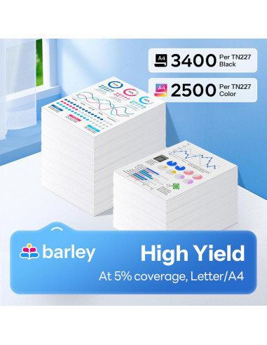 Cartucho de Tóner Alto Rendimiento Barley TN227 Paquete 4