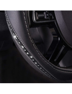 Cubierta de Volante de Cuero PU Brillante CAR PASS 35.6-38.1 cm 2