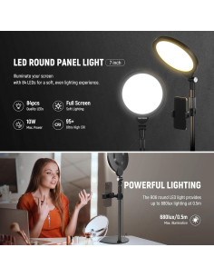 Kit de Luz de Selfie NEEWER 7" LED 10W con Micrófono Inalámbrico 2