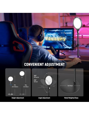 Kit de Luz de Selfie NEEWER 7" LED 10W con Micrófono Inalámbrico