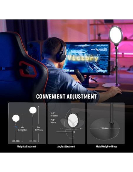 Kit de Luz de Selfie NEEWER 7" LED 10W con Micrófono Inalámbrico