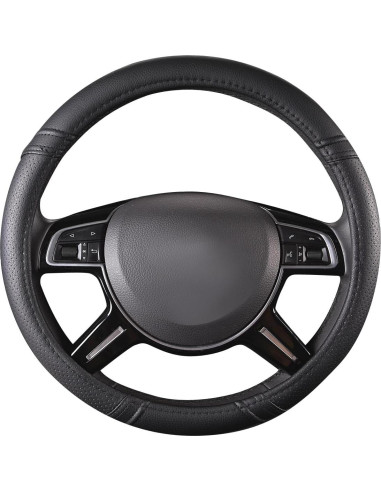 Cubierta de Volante de Cuero CAR PASS Universal 37-38 cm Negro