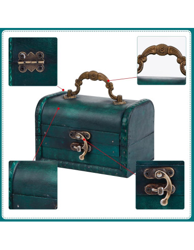 Caja de Tesoro Pequeña WaaHome Verde 11.7x7.6x7.6 cm