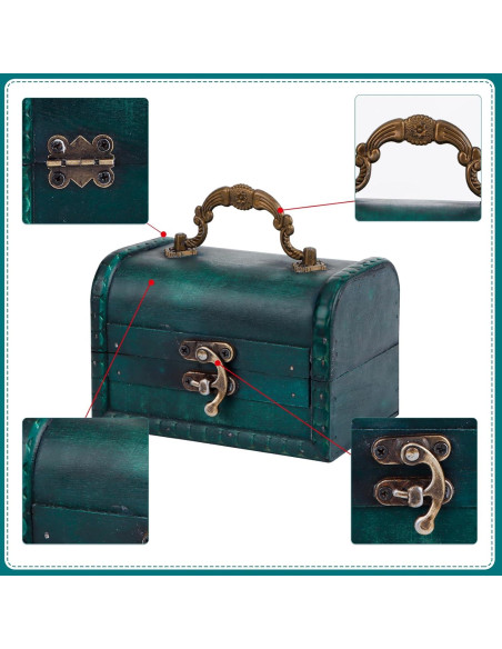 Caja de Tesoro Pequeña WaaHome Verde 11.7x7.6x7.6 cm