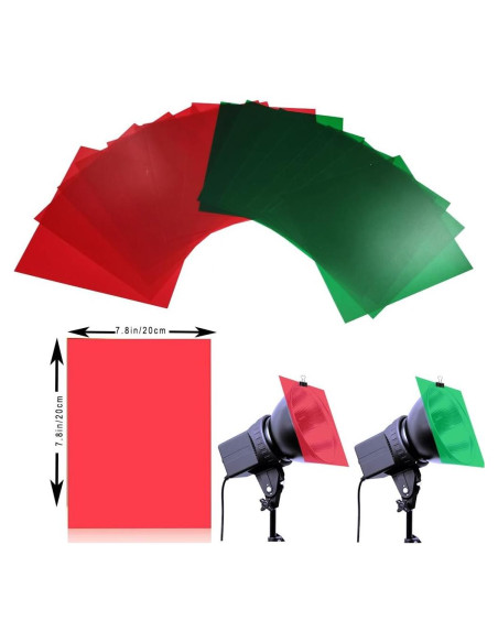 Filtros de Luz de Gel Tungsang TS-1 20x20cm 16 Piezas Rojo Verde Filtros de Luz de Gel Tungsang TS-1 20x20cm 16 Piezas Rojo Verde