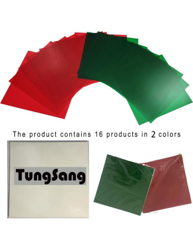 Filtros de Luz de Gel Tungsang TS-1 20x20cm 16 Piezas Rojo Verde