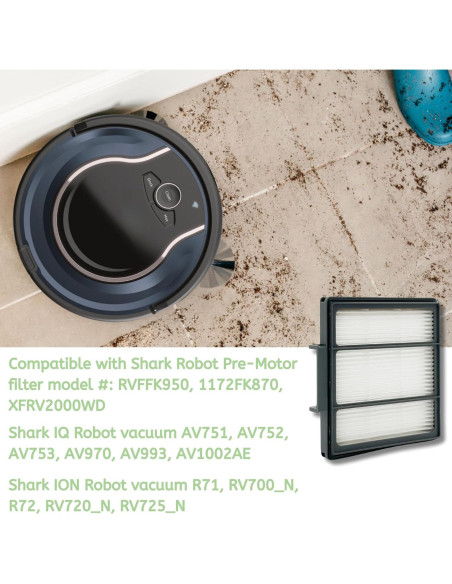 Filtros HEPA Nispira HBRVFFK950 para Aspiradoras Robot Shark - 10 Pzs