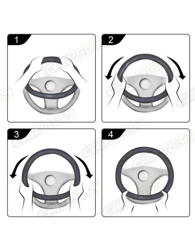 Cubierta de Volante CAR PASS de Espuma de Memoria Negra 36.83-39.37 cm