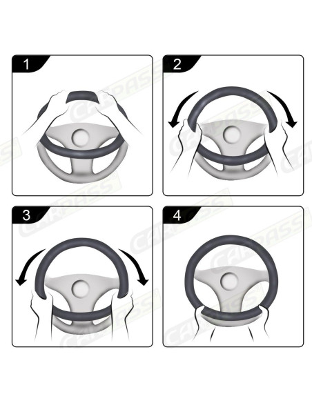 Cubierta de Volante CAR PASS de Espuma de Memoria Negra 36.83-39.37 cm