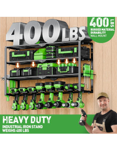 Organizador de Herramientas STYNGT Montaje en Pared 4 Niveles 181kg 2