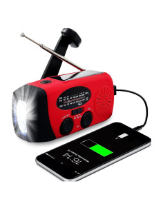 Radio de Emergencia LOOFHIEN con Linterna LED y Alarma SOS