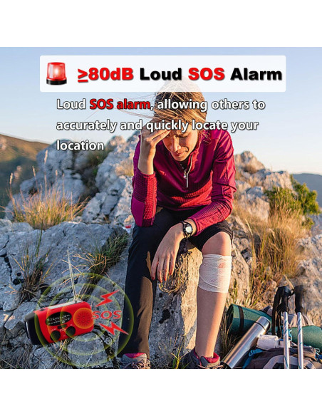 Radio de Emergencia LOOFHIEN con Linterna LED y Alarma SOS
