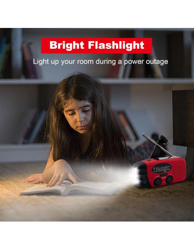 Radio de Emergencia LOOFHIEN con Linterna LED y Alarma SOS