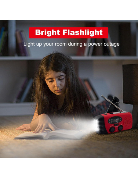 Radio de Emergencia LOOFHIEN con Linterna LED y Alarma SOS