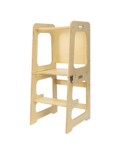 Escalera de Cocina para Niños Bedmoimo de Madera Natural