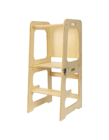 Escalera de Cocina para Niños Bedmoimo de Madera Natural