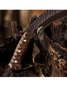 Cuchillo Kukri Prime Damascus con Funda de Cuero 25.4 cm 2