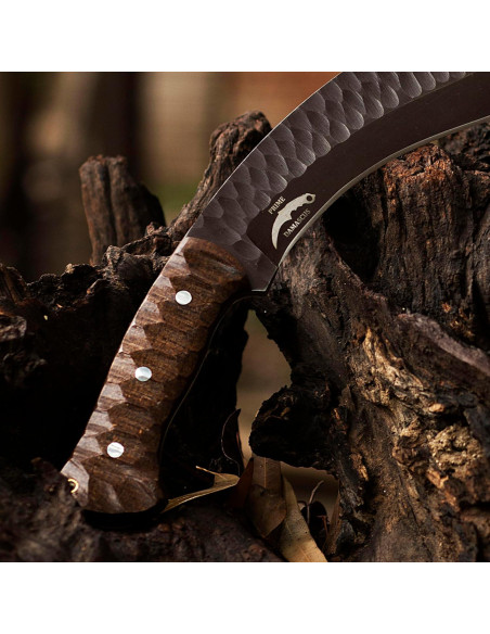 Cuchillo Kukri Prime Damascus con Funda de Cuero 25.4 cm