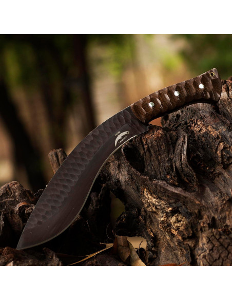 Cuchillo Kukri Prime Damascus con Funda de Cuero 25.4 cm