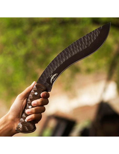 Cuchillo Kukri Prime Damascus con Funda de Cuero 25.4 cm